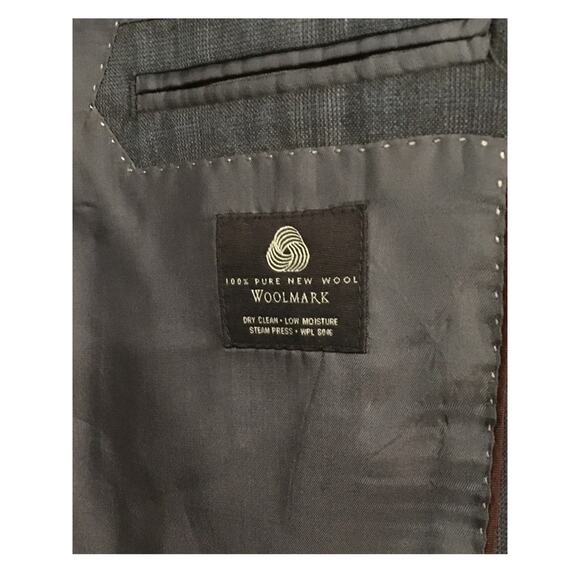 Tasso Elba Men’s Blazer 40R Brown Plaid – Reda Super 120s 100% Pure New Wool - Picture 8 of 16